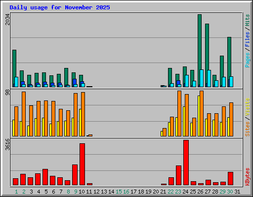 Daily usage for November 2025